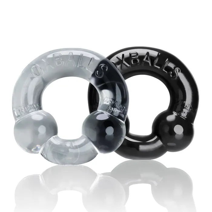 Anal Ultraballs 2 Piece Cockring Set Black Clear Oxballs Anal Ultraballs 2 Piece Cockring Set Black Clear Oxballs