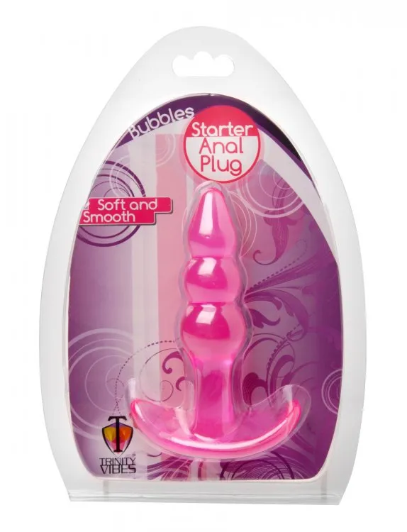 Bubbles Bumpy Starter Anal Plug Pink XR Brands Trinity Vibes Anal