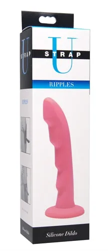 Female Sex Toys XR Brands Strap U Ripples Silicone Dildo Strap on Compatible Pink Female Sex Toys XR Brands Strap U Ripples Silicone Dildo Strap on Compatible Pink