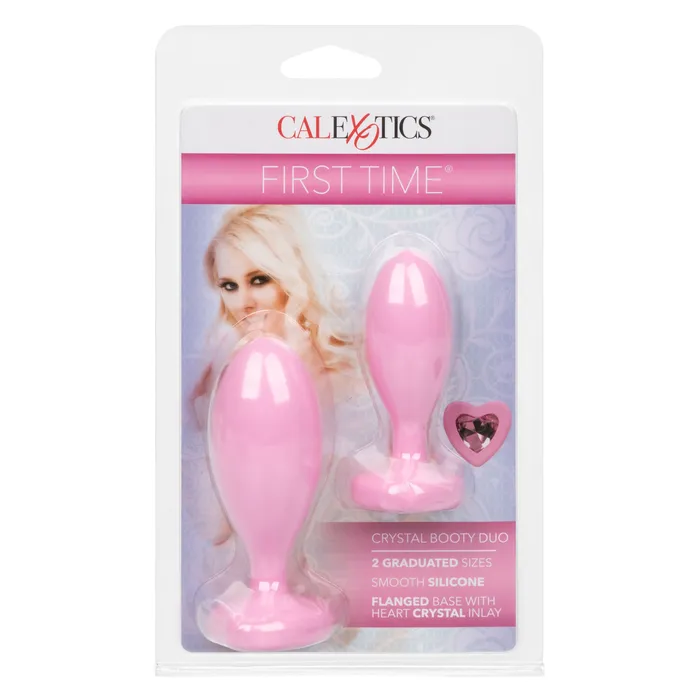 First Time Crystal Booty Duo Pink CalExotics Vibrators First Time Crystal Booty Duo Pink CalExotics Vibrators