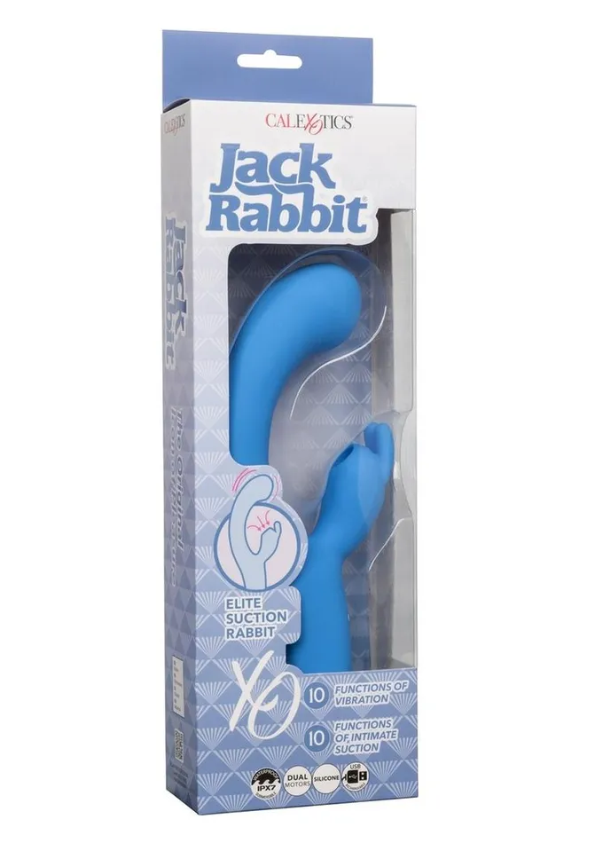Jack Rabbit Female Sex Toys Jack Rabbit Elite Suction Rabbit Rechargeable Silicone Vibrator with Clitoral Stimulator