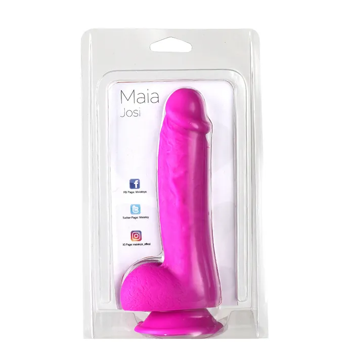 Maia Toys Dildos Josi Silicone Realistic Suction Cup Dong Dark Purple