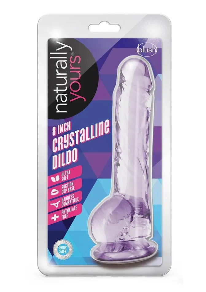 Naturally Yours Dildos Naturally Yours Crystalline Dildo 8in Amethyst