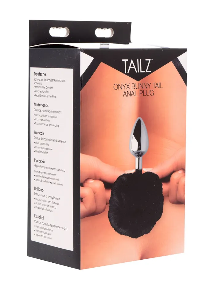 Onyx Bunny Tail Anal Plug XR Brands Tailz Male Sex Toys Onyx Bunny Tail Anal Plug XR Brands Tailz Male Sex Toys