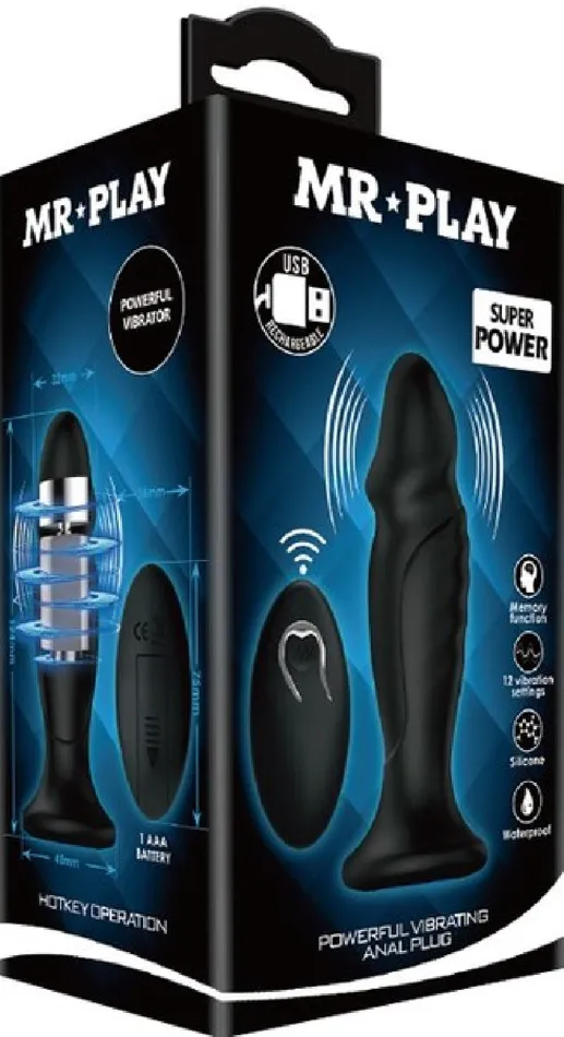 Pretty Love Anal Powerful Vibrating Anal Plug Black
