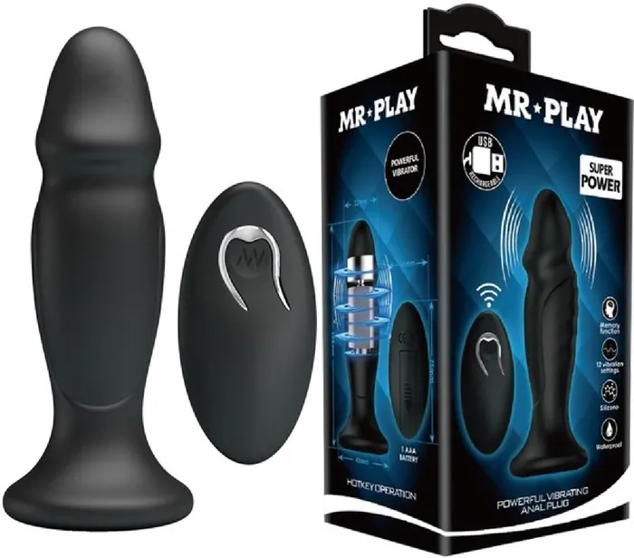 Pretty Love Anal Powerful Vibrating Anal Plug Black