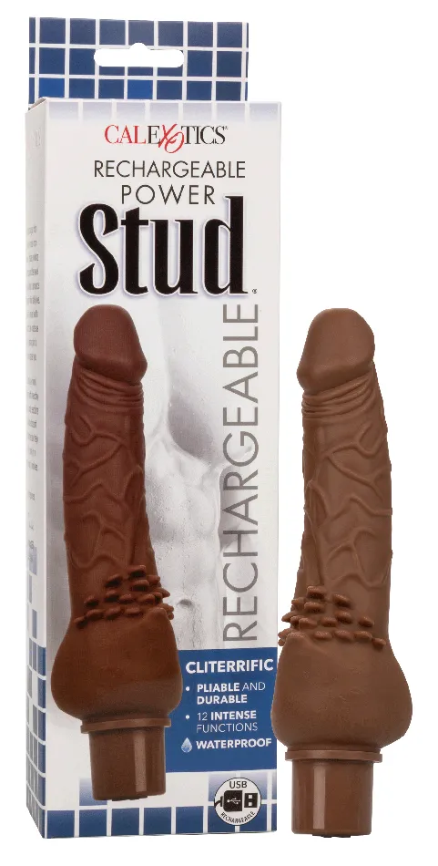 Rechargeable Power Stud Cliterrific Brown CalExotics Female Sex Toys