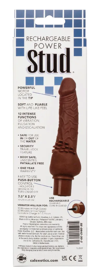 Rechargeable Power Stud Cliterrific Brown CalExotics Female Sex Toys