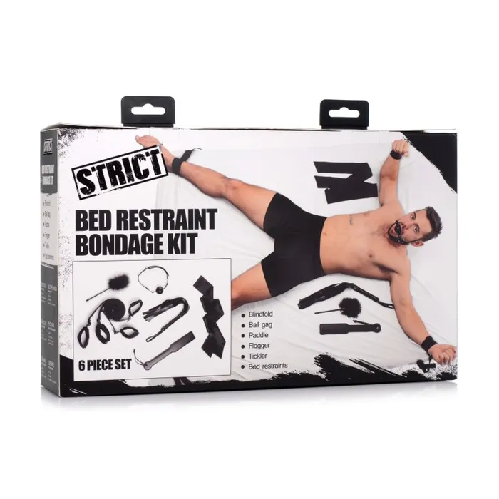 Strict Anal Bed Restraint Bondage Kit Black
