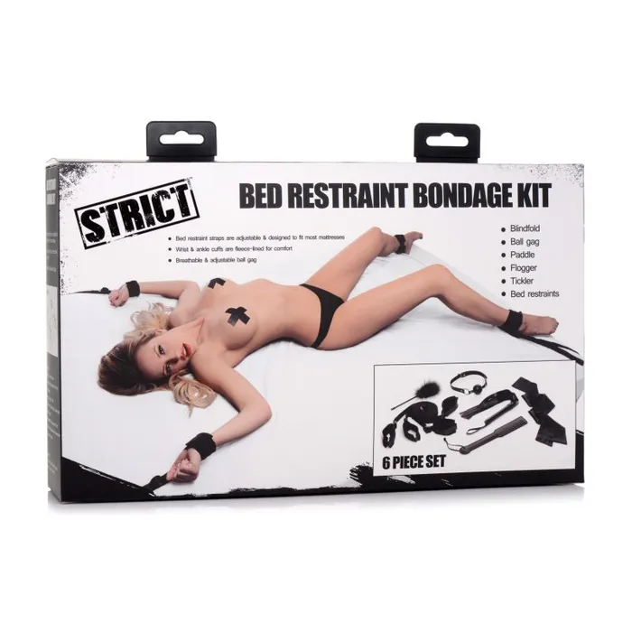 Strict Anal Bed Restraint Bondage Kit Black