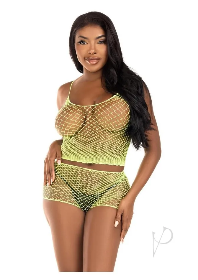 Vibrators Leg Avenue Leg Avenue Twist Net Tank Top and Boy Shorts