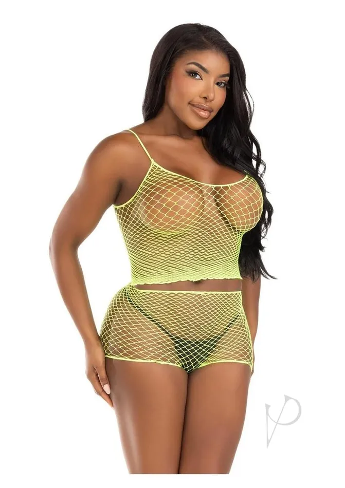 Vibrators Leg Avenue Leg Avenue Twist Net Tank Top and Boy Shorts