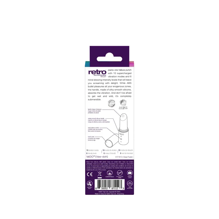 Vibrators Retro Rechargeable Bullet Purple VeDO