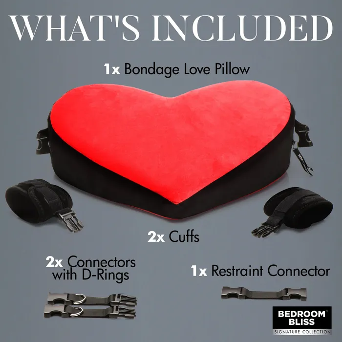 Vibrators XR Bedroom Bliss Bondage Love Pillow Blackred