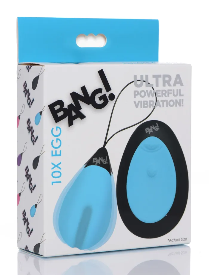 XR Brands Bang Bang 10x Silicone Vibrating Egg Blue Vibrators XR Brands Bang Bang 10x Silicone Vibrating Egg Blue Vibrators