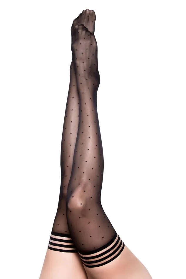 Anal 2024 Holiday Sale Specials Ally Polka Dot Thigh High Size B Black