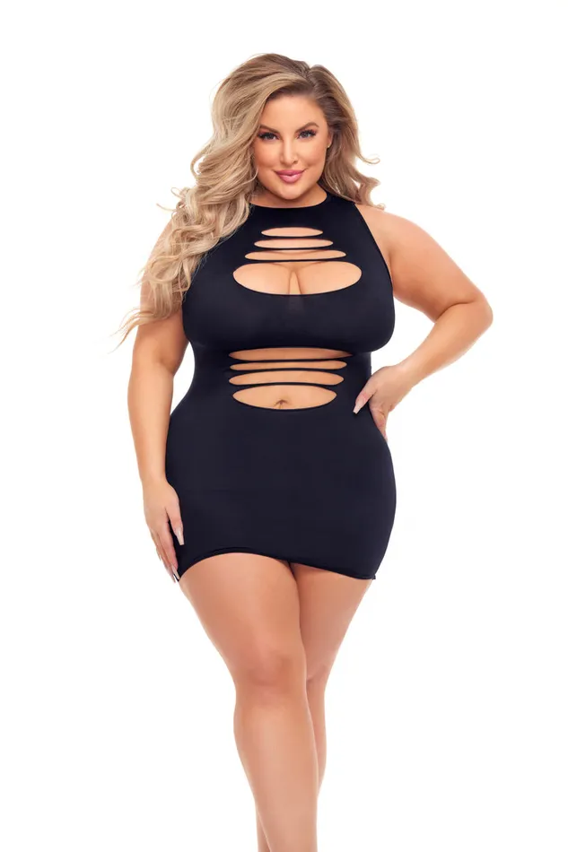 Anal Cant Commit Dress Queen Size Black Pink Lipstick