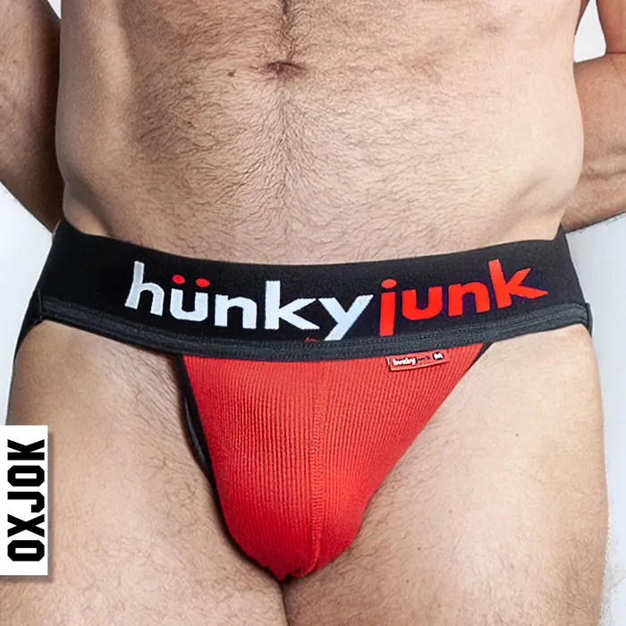 Anal OXJok Hunker ComfyPouch SliderStrap Jock Red Hot Xl