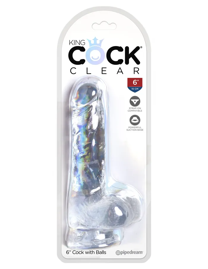 Dildos Pipedream King Cock Clear 6 Inch Cock With Balls