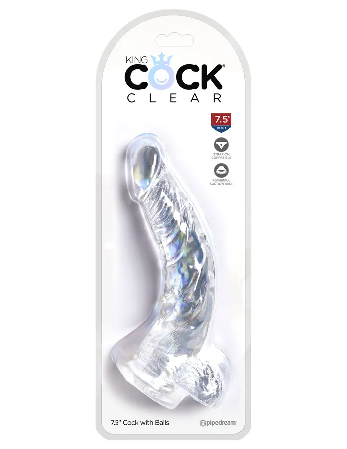 Dildos Pipedream King Cock Clear 75 Inch Cock With Balls