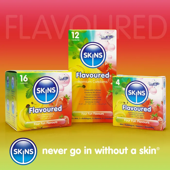 Enhancers Skins Skins Condoms Flavours Cube 16 Pack Enhancers Skins Skins Condoms Flavours Cube 16 Pack