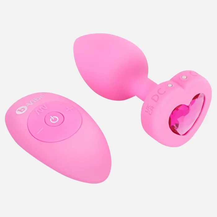 Female Sex Toys BVibe Remote Control Vibrating Dildo Jewelled Heart Plug SM