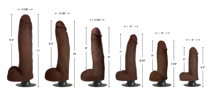 Female Sex Toys JOCK 8 VIBRATING DILDO WITH BALLS CHOCOLATE Jock