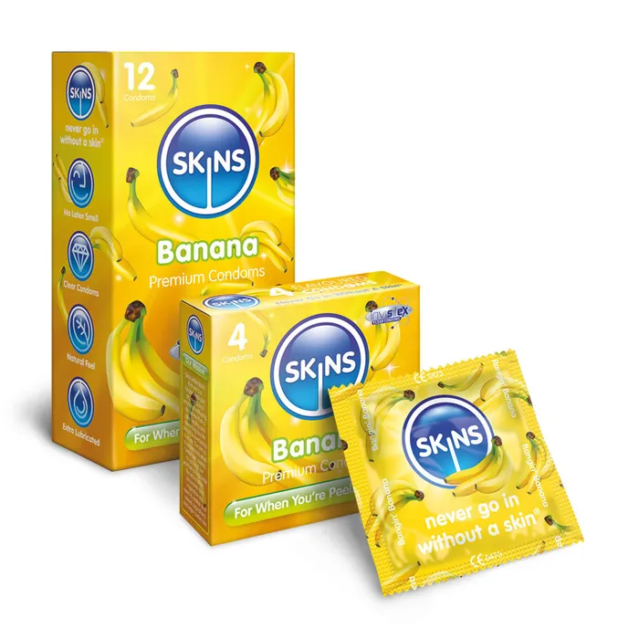 Female Sex Toys Skins Skins Condoms Banana 12 Pack