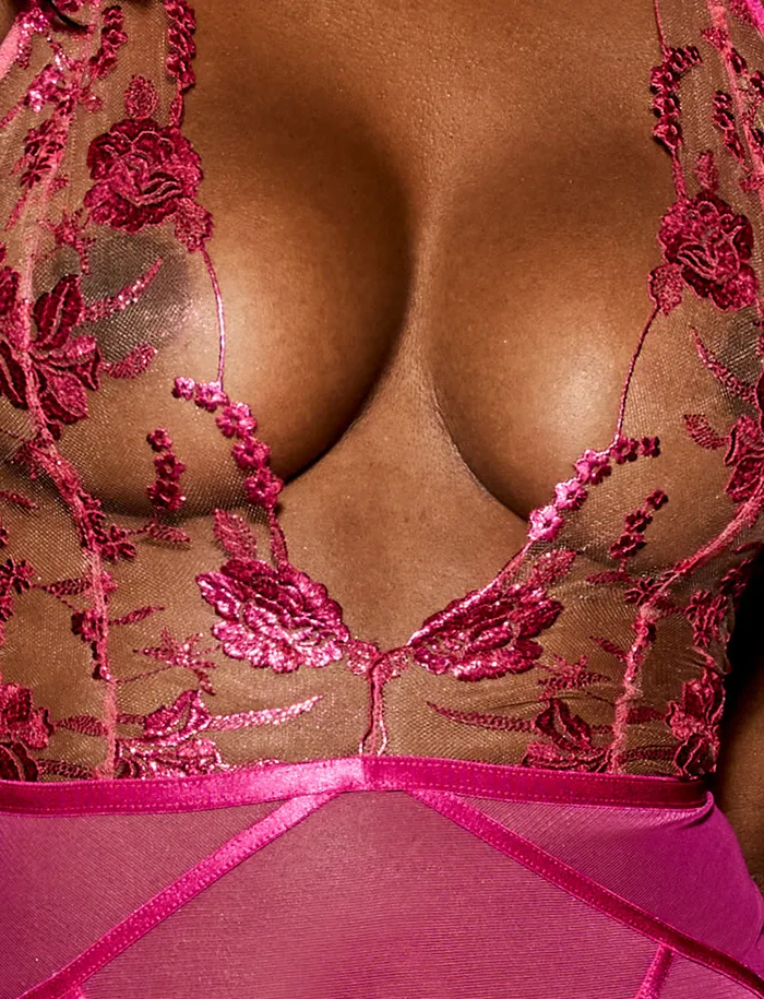Honey Birdette Whitney Hot Pink Bodysuit Vibrators