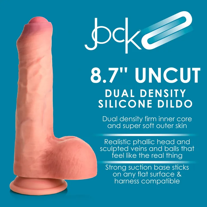 Jock 87 Uncut Dual Density Silicone Dildo With Balls Jock Female Sex Toys Jock 87 Uncut Dual Density Silicone Dildo With Balls Jock Female Sex Toys