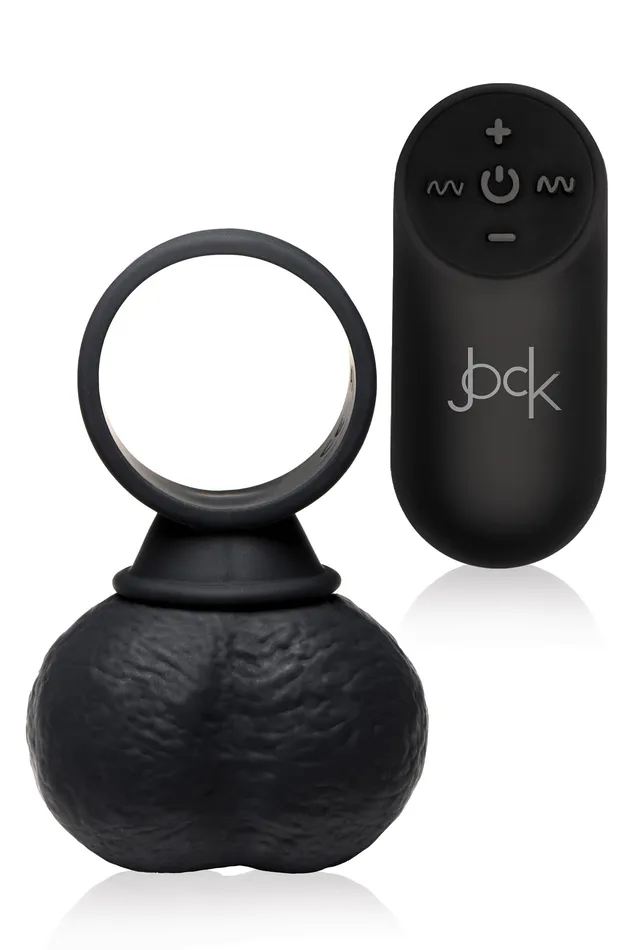 Jock Cock Ring 28X Vibrating Silicone Balls X Large Black Jock Couples