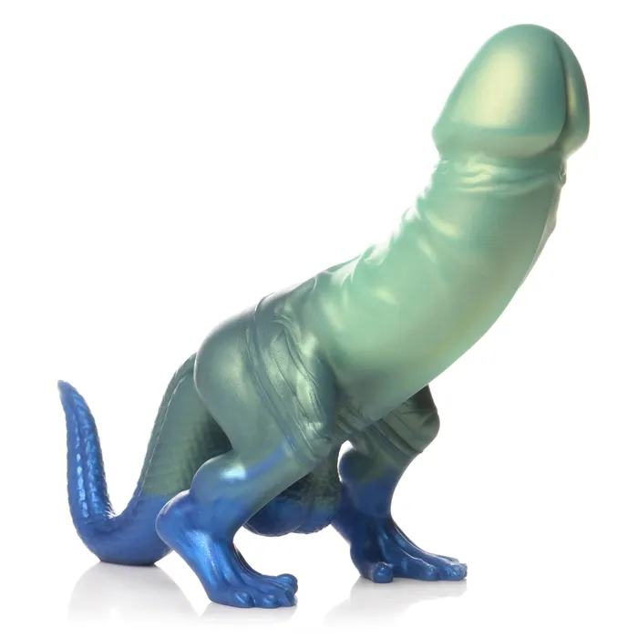 Jurassic Cock Dinosaur Silicone Dildo Greenblue XR Brands Dildos
