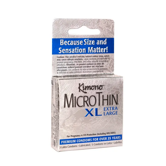 Kimono Microthin XL 3 Count Condoms Paradise Marketing Male Sex Toys