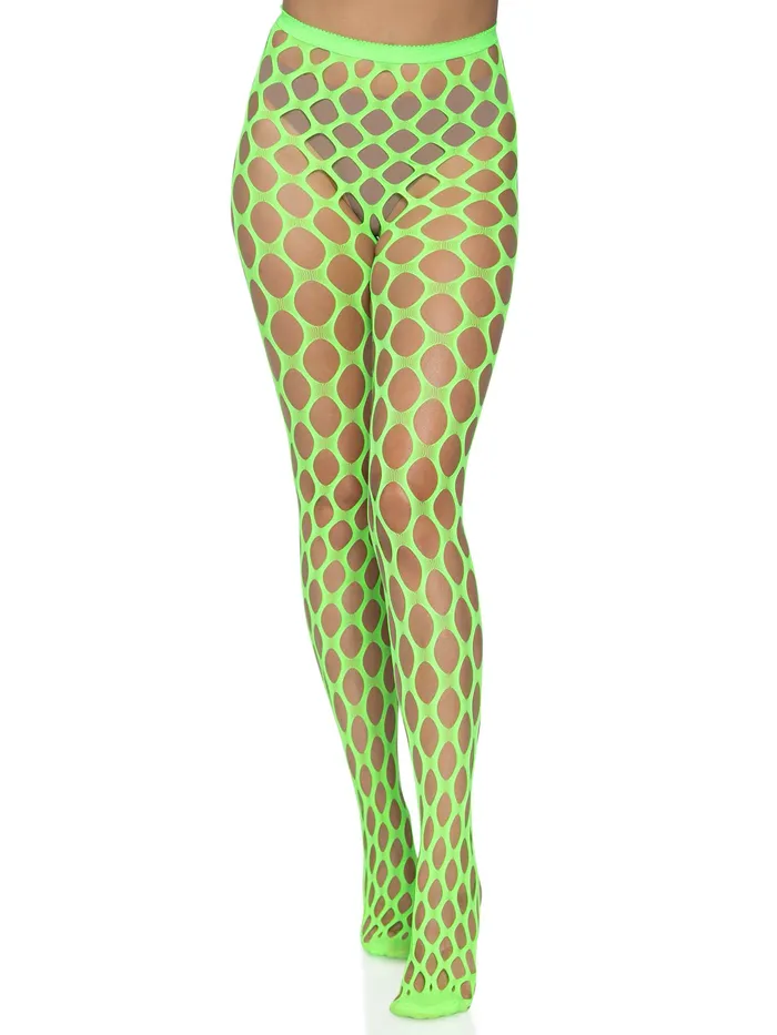 Leg Avenue Teddies And Bodies Jumbo Pothole Net Tights Neon Green One Size Leg Avenue Teddies And Bodies Jumbo Pothole Net Tights Neon Green One Size