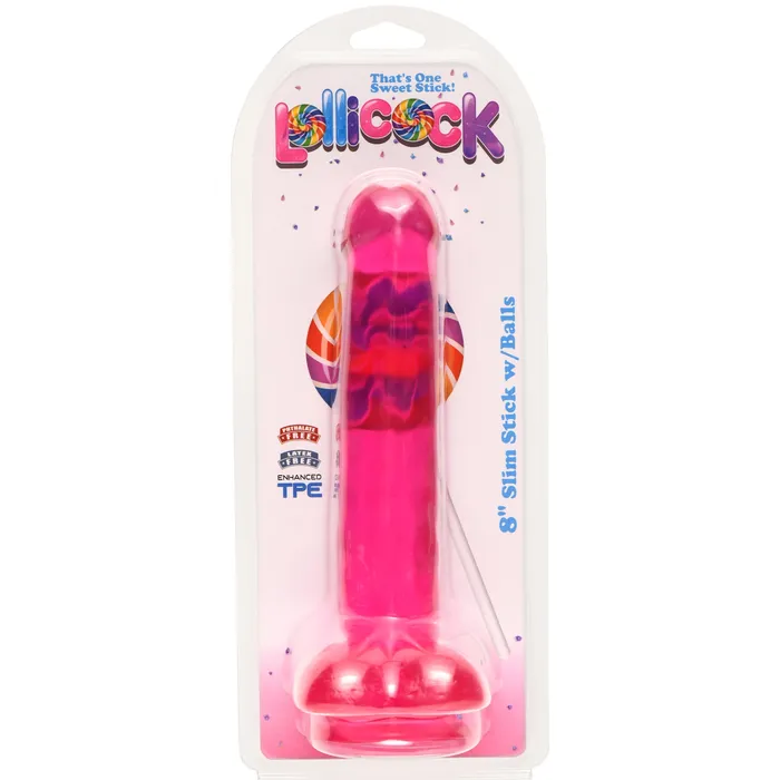 Lollicock 8 Slim Stick with Balls Cherry Ice Female Sex Toys