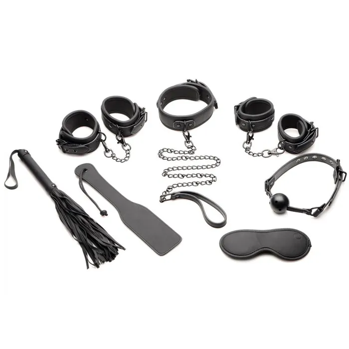 Master of Kink 10 Piece Deluxe Bondage Set Black XR Brands Couples