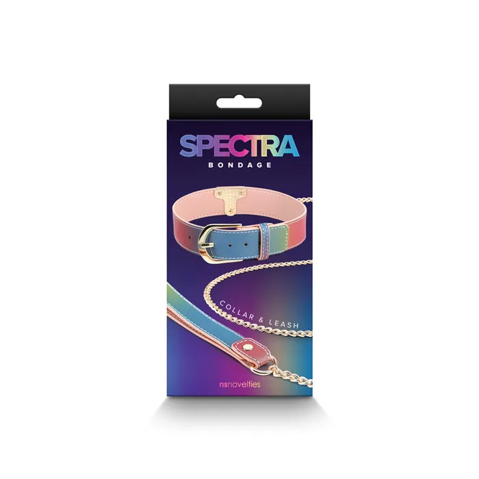 NS Novelties Couples Spectra Bondage Rainbow Collar Chain Leash Restraint NS Novelties Couples Spectra Bondage Rainbow Collar Chain Leash Restraint