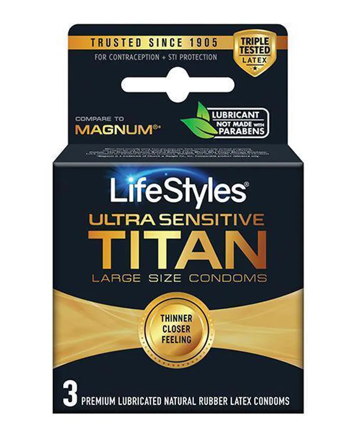 Paradise Marketing Male Sex Toys Lifestyles Ultra Sensitive Titan Large 3 Pack Paradise Marketing Male Sex Toys Lifestyles Ultra Sensitive Titan Large 3 Pack