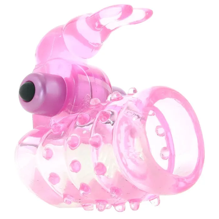 Pink Cherry Vibrators Stretchy Vibrating Bunny Enhancer in Pink