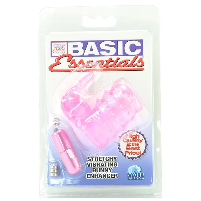 Pink Cherry Vibrators Stretchy Vibrating Bunny Enhancer in Pink