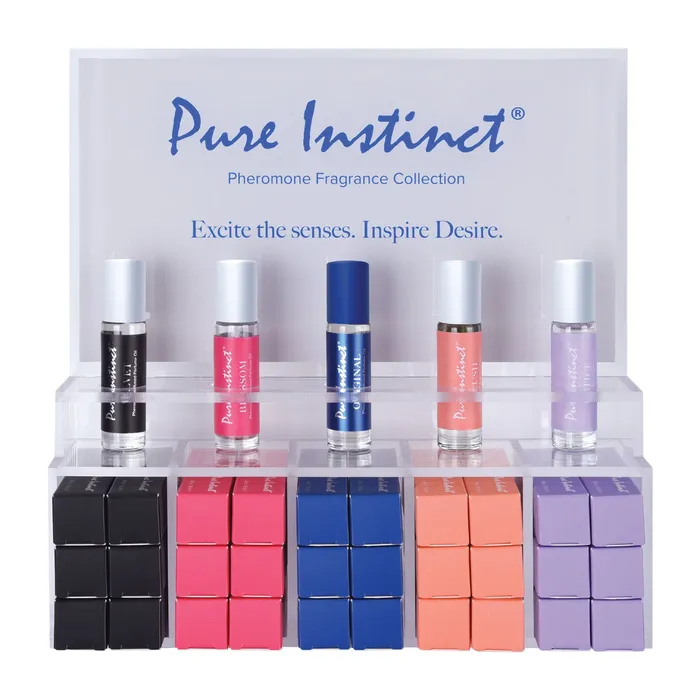 Pure Instinct Pheromone Perfume Oil Roll on 102 ml Acrylic Display With Testers and Product 36 Pieces Classic Brands Female Sex Toys