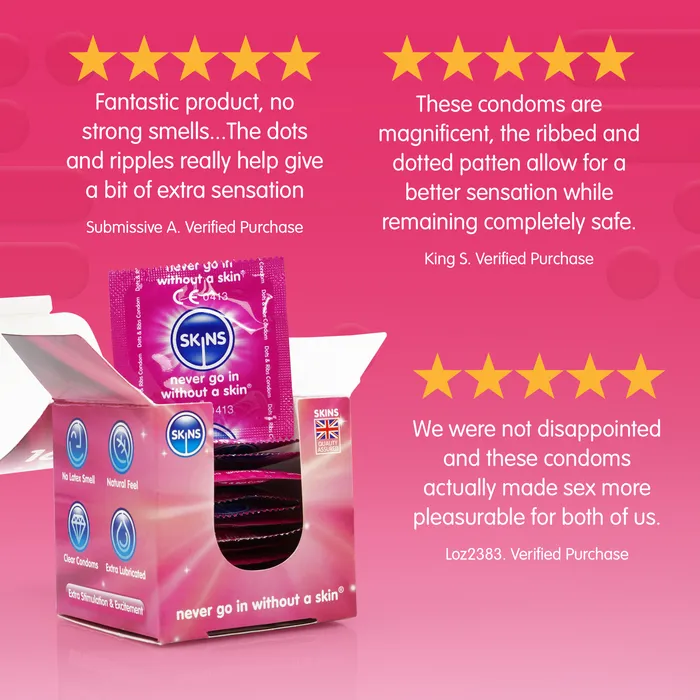 Skins Condoms Dots Ribs 4 Pack Skins Enhancers