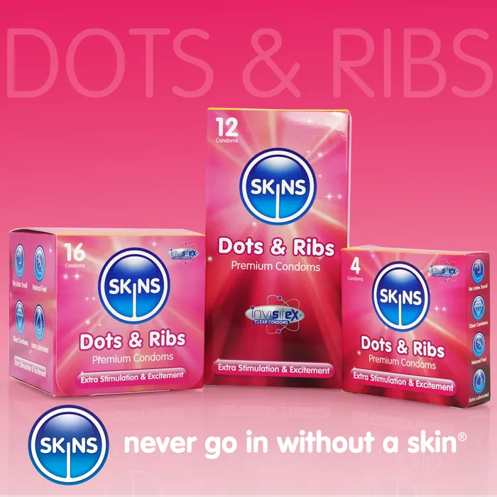 Skins Condoms Dots Ribs 4 Pack Skins Enhancers