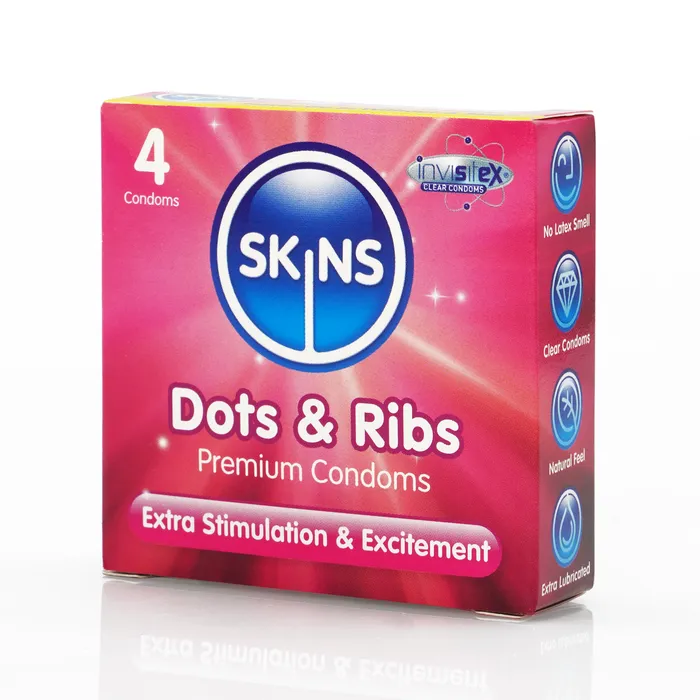 Skins Condoms Dots Ribs 4 Pack Skins Enhancers