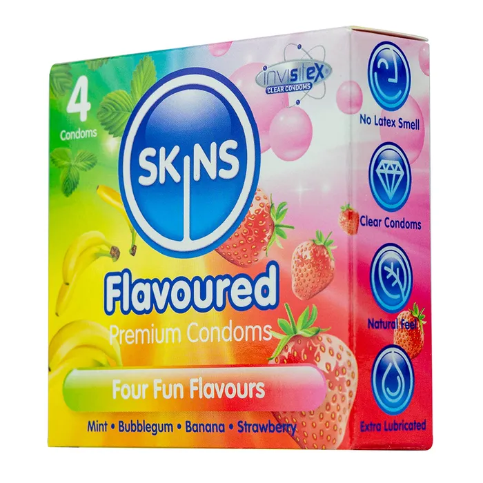 Skins Enhancers Skins Condoms Flavours 4 Pack Skins Enhancers Skins Condoms Flavours 4 Pack