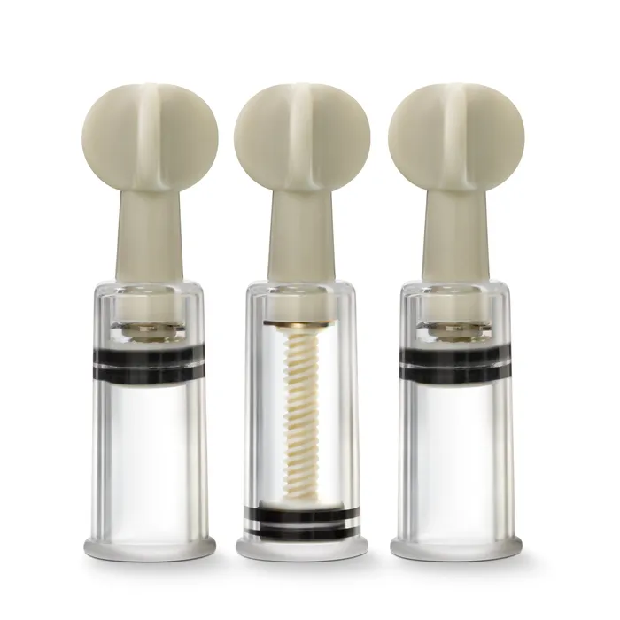 Temptasia Clit and Nipple Twist Suckers Set of 3 Clear Blush Anal