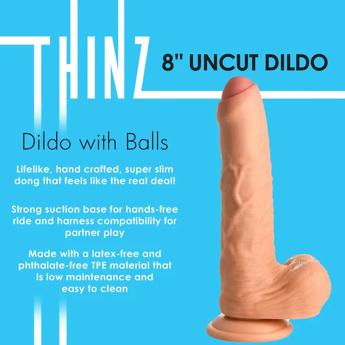 Thinz 8 Uncut Dildo with Balls THINZ Female Sex Toys Thinz 8 Uncut Dildo with Balls THINZ Female Sex Toys