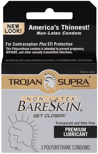 Trojan Supra Bareskin Polyurethane 3 Pack Paradise Marketing Enhancers