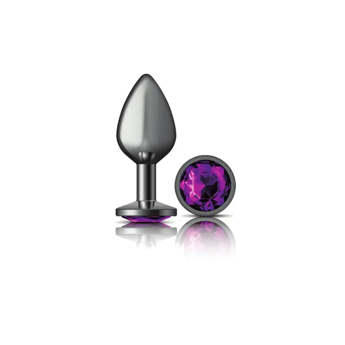 Viben Anal Cheeky CharmsGunmetal Metal Butt Plug RoundDeep PurpleMedium