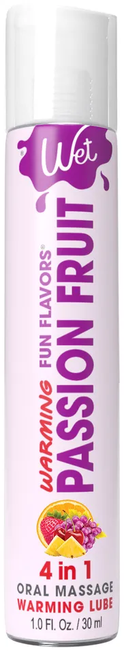 Wet Warming Fun Flavors Passion Fruit 4 in 1 Lubricant 1 Oz Wet Female Sex Toys Wet Warming Fun Flavors Passion Fruit 4 in 1 Lubricant 1 Oz Wet Female Sex Toys